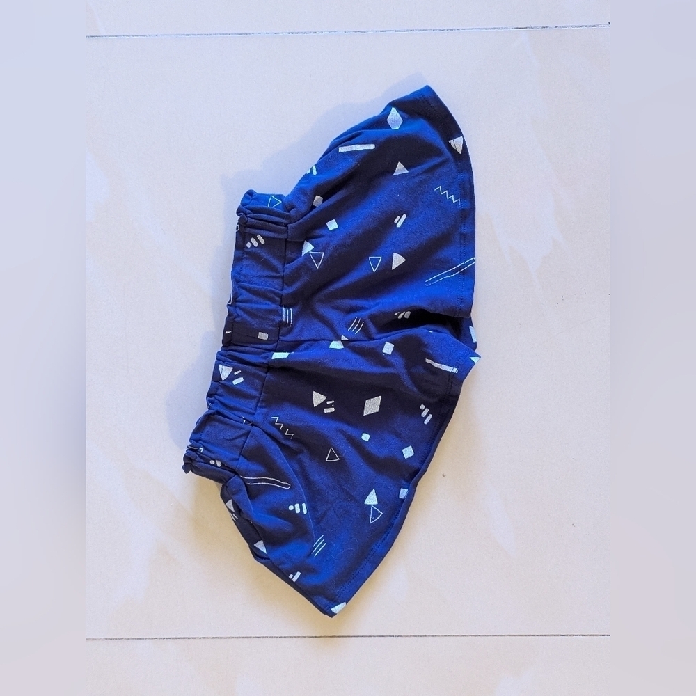 Mila & Emma 3T Habitual toddler girl Blue and White Stumpef Ruffle Shorts pocket - Picture 9 of 13